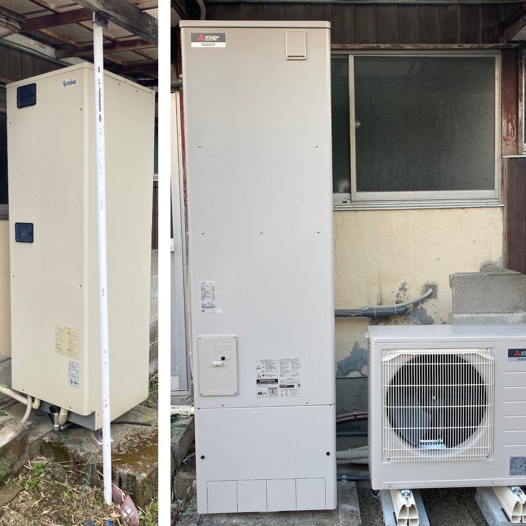電気温水器からエコキュートへ-ｉ様邸(佐賀市)r4-1206